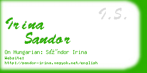 irina sandor business card